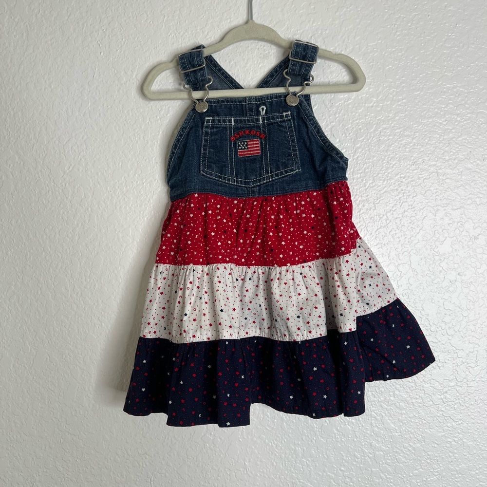 Osh Kosh Patriotic Y2K Overall Jumper Size 18 Months